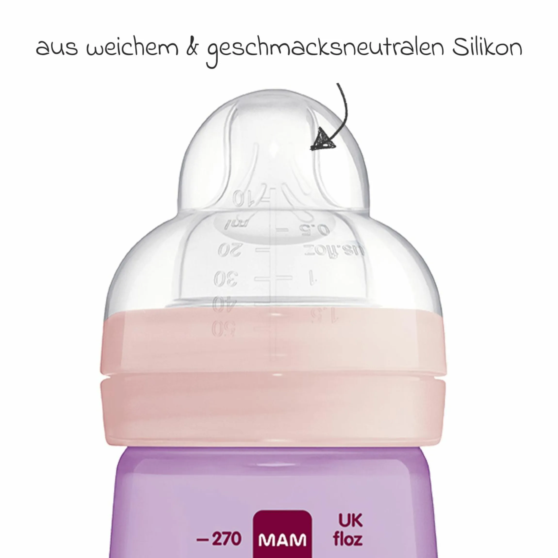 PP-Flasche 2er Pack Easy Active Baby Bottle 270 ml - Silikon Gr. 1 - Katze & Schmetterling