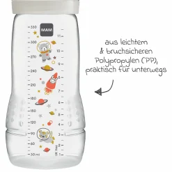 PP-Flasche 2er Pack Easy Active Baby Bottle 330 ml - Silikon Gr. 2 - Weltall - Grau