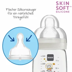 PP-Flasche 2er Pack Easy Active Baby Bottle 330 ml - Silikon Gr. 2 - Weltall - Grau