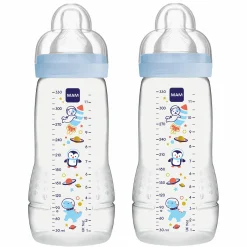 PP-Flasche 2er Pack Easy Active Baby Bottle 330 ml - Silikon Gr. 2 - Weltall - Blau
