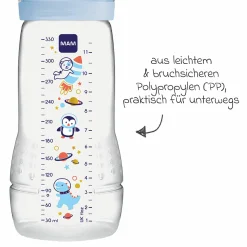 PP-Flasche 2er Pack Easy Active Baby Bottle 330 ml - Silikon Gr. 2 - Weltall - Blau