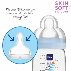 PP-Flasche 2er Pack Easy Active Baby Bottle 330 ml - Silikon Gr. 2 - Weltall - Blau