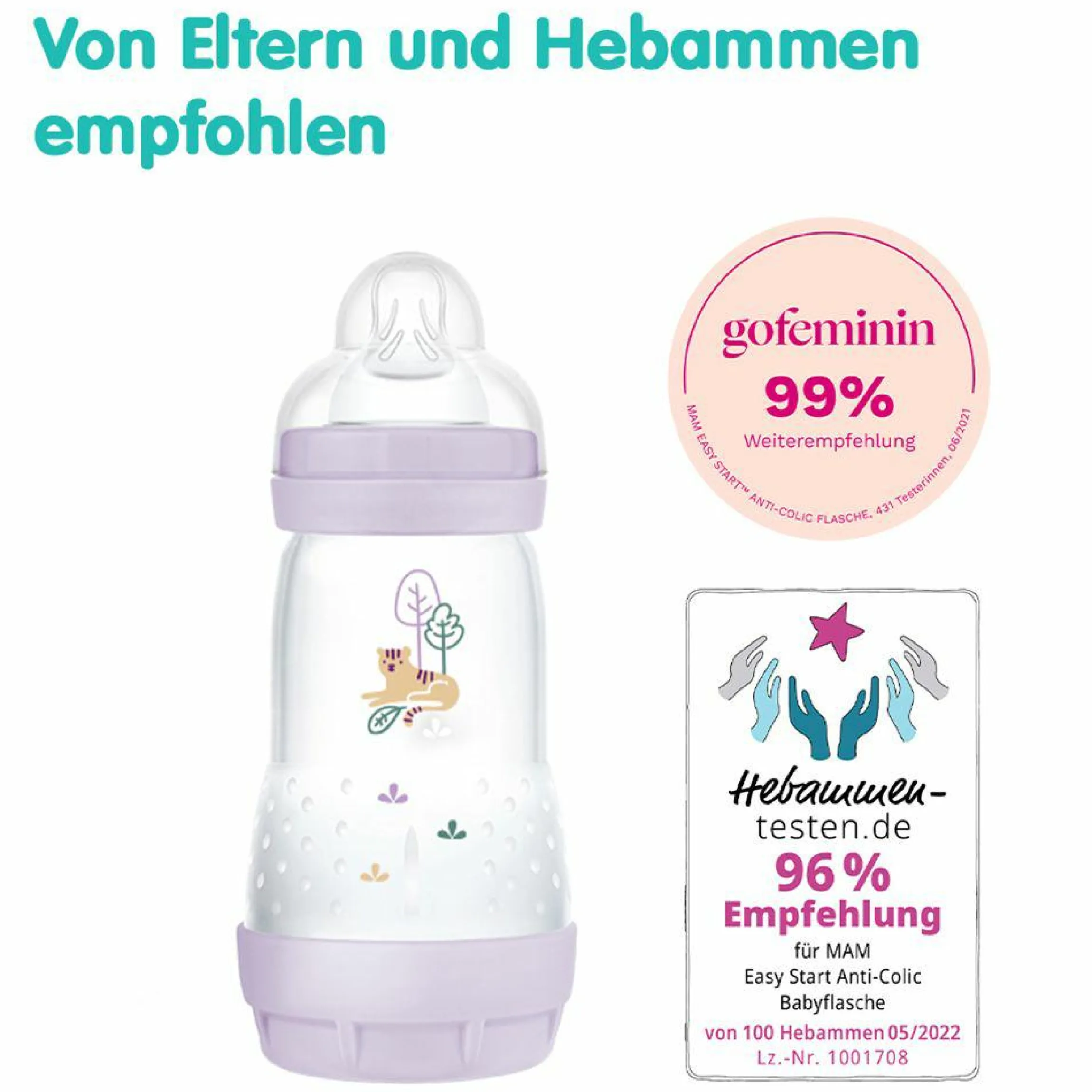 PP-Flasche 2er Pack Easy Start Anti-Colic 260 ml - Lila