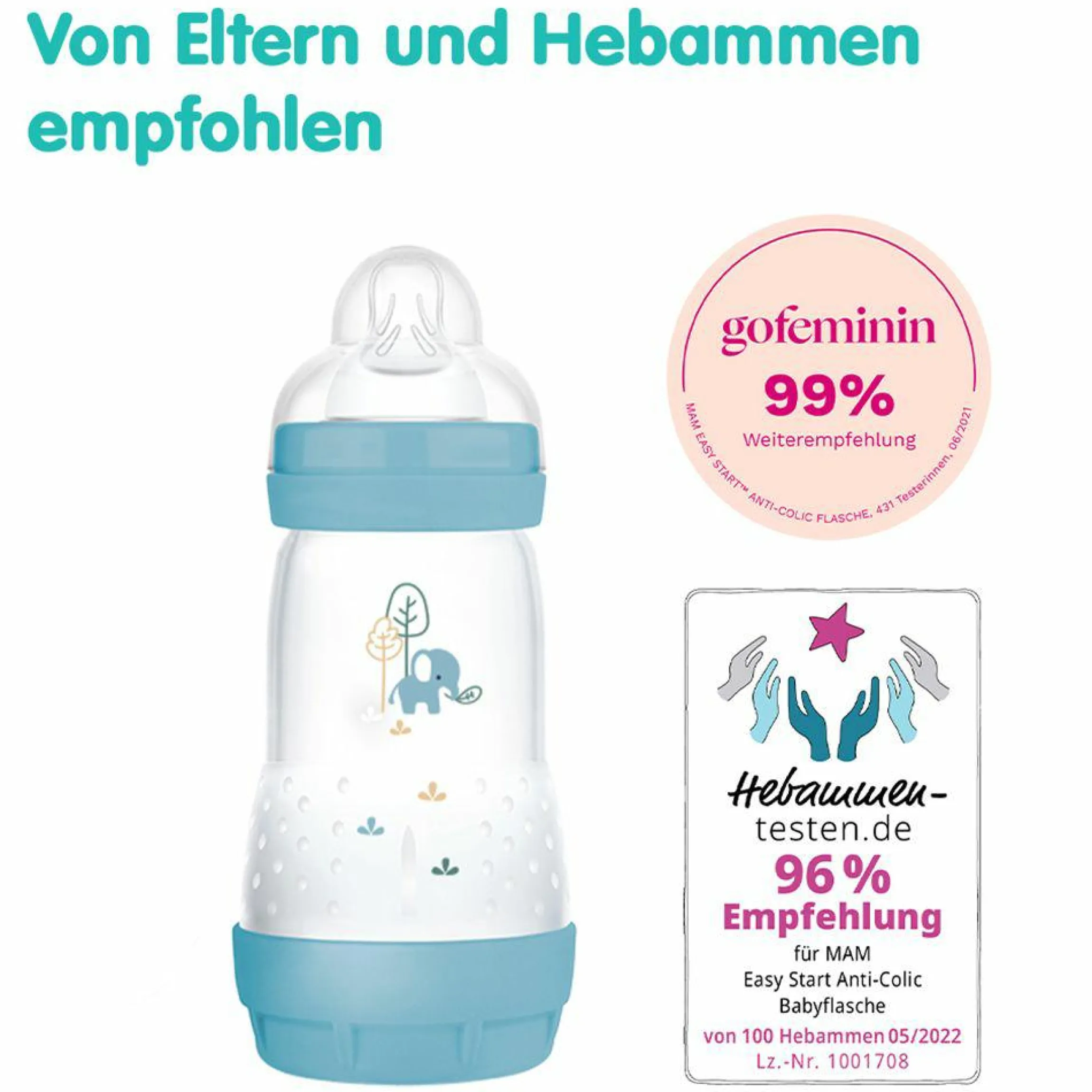 PP-Flasche 2er Pack Easy Start Anti-Colic 260 ml - Blau