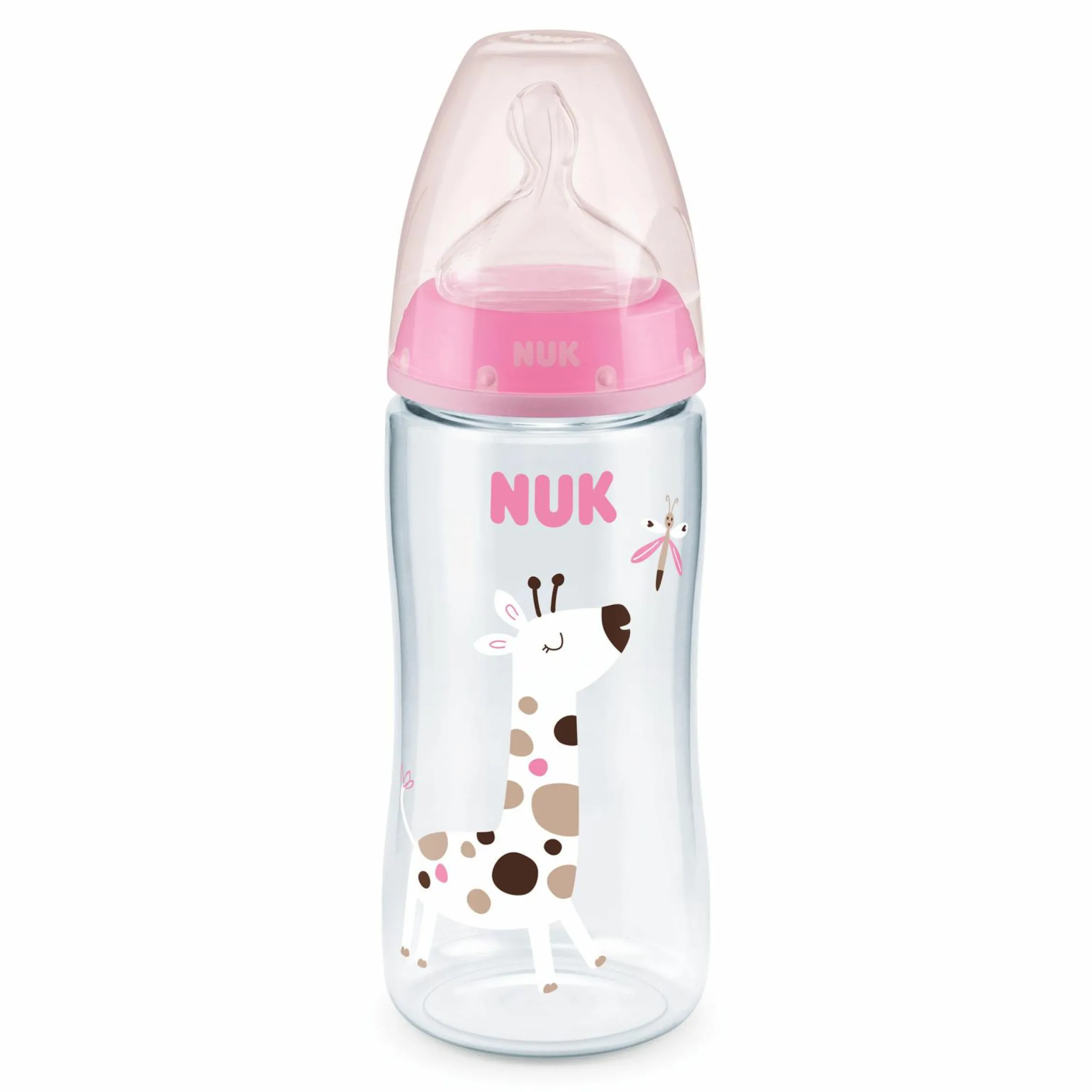 PP-Flasche 3er Pack First Choice Plus 300 ml + Silikon-Sauger Gr. M - Temperature Control - Rosa
