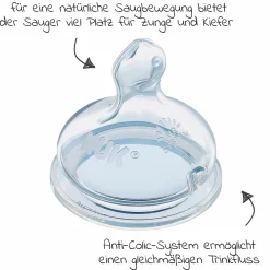 PP-Flasche 3er Pack First Choice Plus 300 ml + Silikon-Sauger Gr. M - Temperature Control - Rosa
