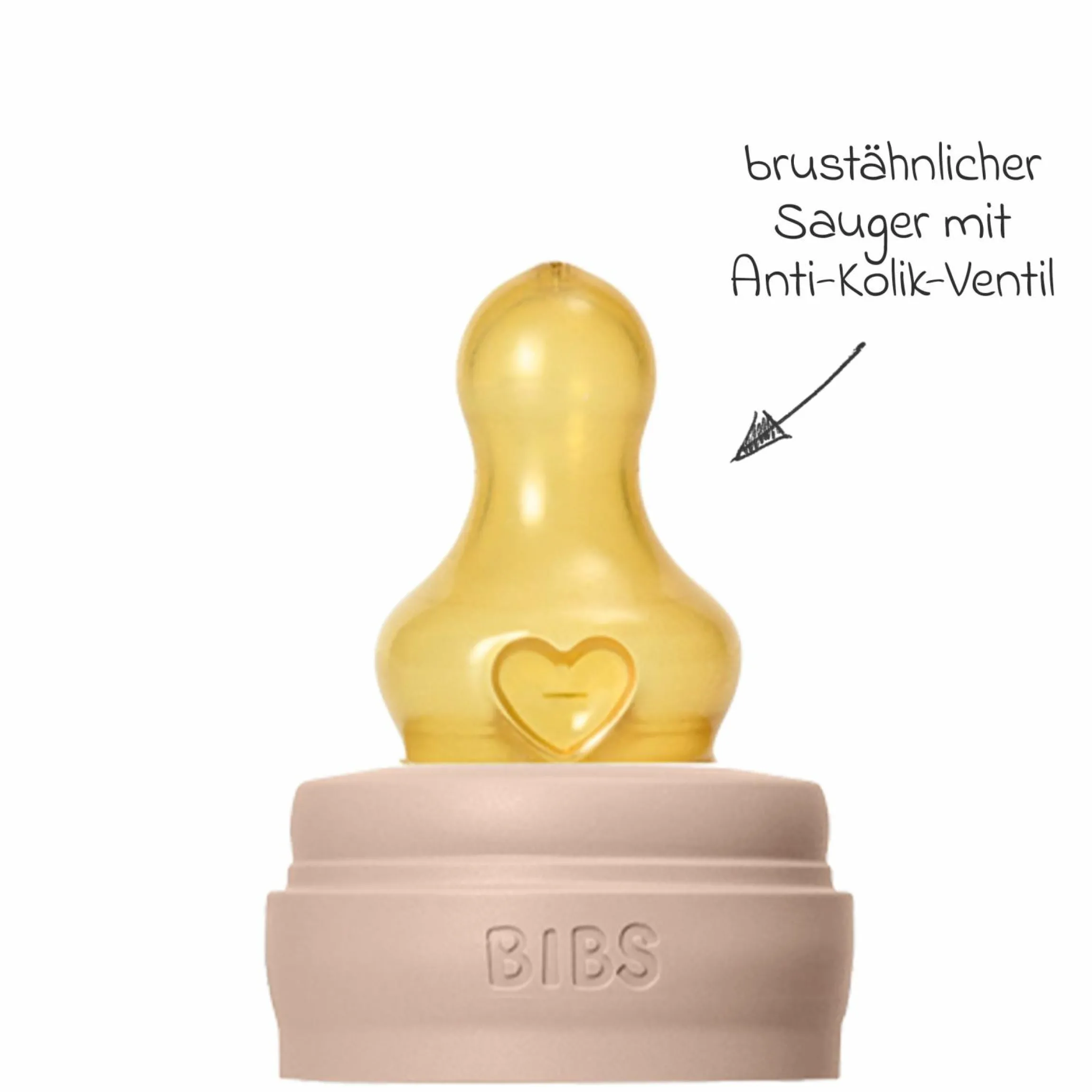 PP-Flasche 4er Pack mit Griff Baby Bottle Round 150 ml & 270 ml + Latex-Trinksauger + Baby Bottle Handle - Ivory / Blush
