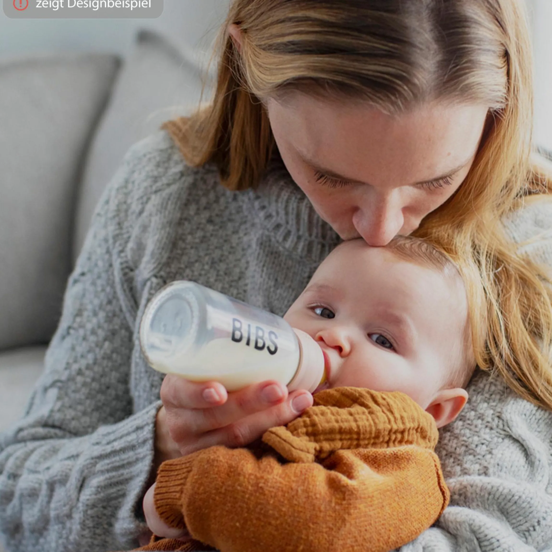 PP-Flasche 4er Pack mit Griff Baby Bottle Round 150 ml & 270 ml + Latex-Trinksauger + Baby Bottle Handle - Ivory / Blush