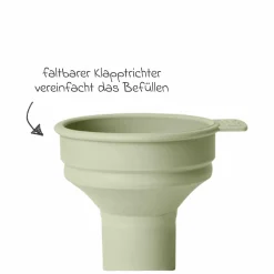 PP-Flasche 4er Pack mit Griff Baby Bottle Round 150 ml & 270 ml + Latex-Trinksauger + Baby Bottle Handle - Ivory / Sage