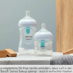 PP-Flasche 2er Pack Natural Response 125ml mit AirFree Ventil + Silikon-Sauger 0M+