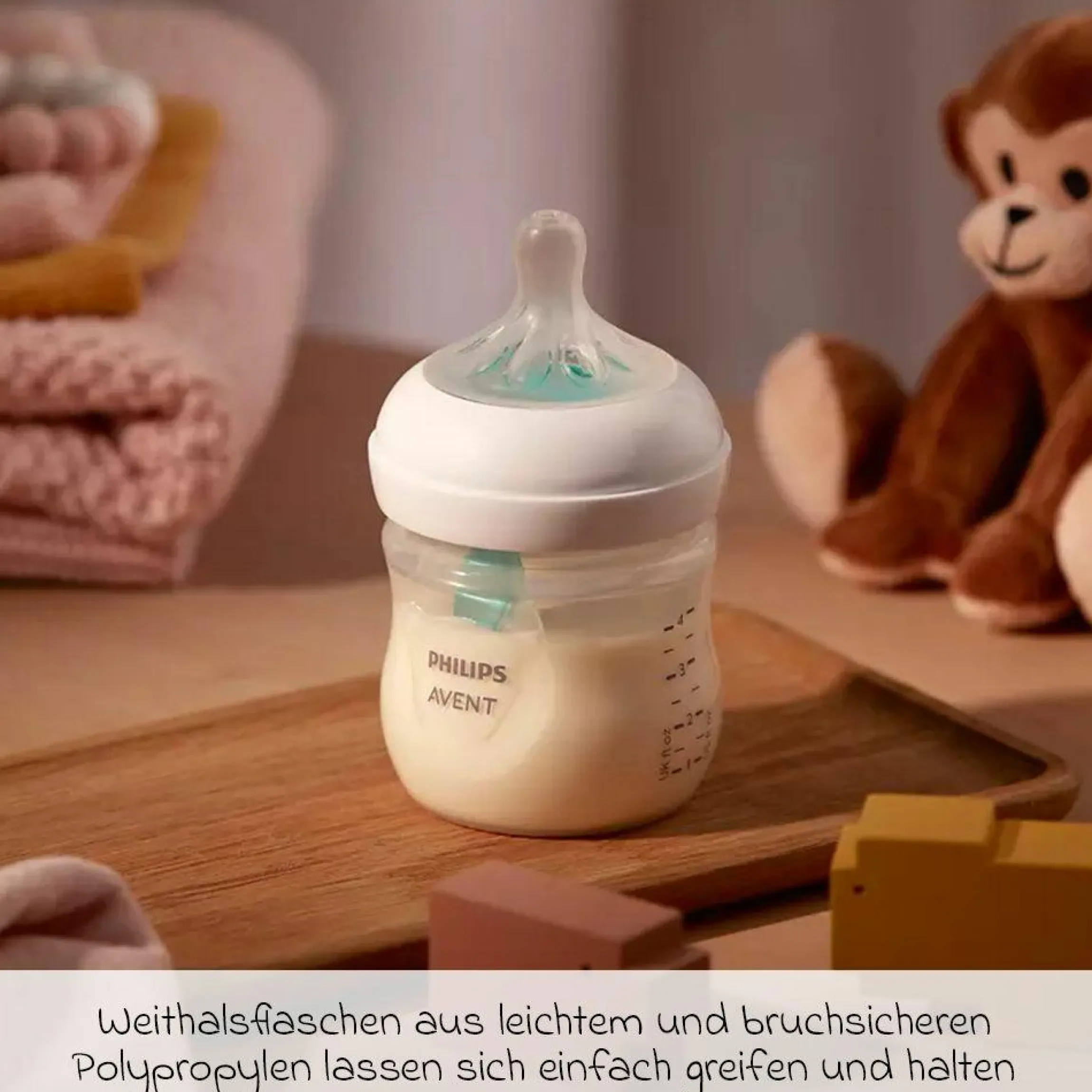 PP-Flasche 2er Pack Natural Response 125ml mit AirFree Ventil + Silikon-Sauger 0M+