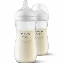 PP-Flasche 2er Pack Natural Response 330ml + Silikon-Sauger 3M+