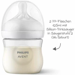 PP-Flasche 2er Pack Natural Response 125ml + Silikon-Sauger 0M+