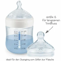 PP-Flasche for Nature 150 ml + Silikon-Sauger Gr. S - Beige