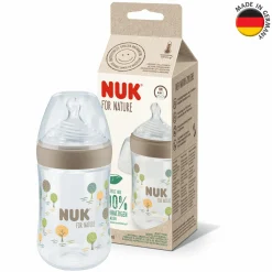 PP-Flasche for Nature 260 ml + Silikon-Sauger Gr. M - Beige