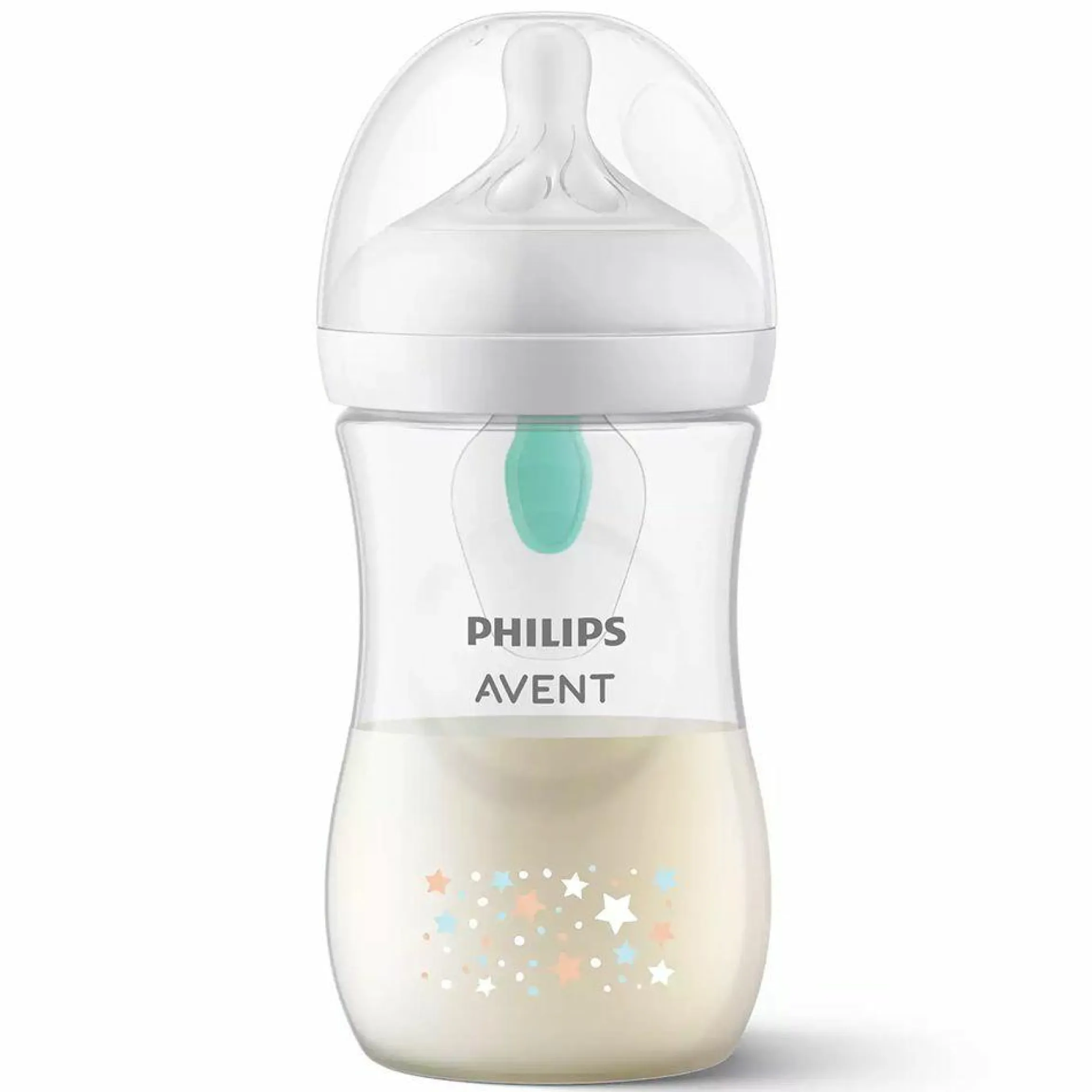 PP-Flasche Natural Response 260ml mit AirFree Ventil + Silikon-Sauger 1M+ - Sterne