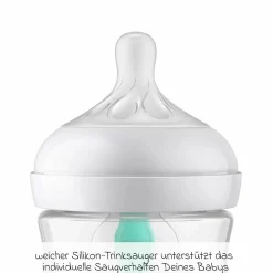 PP-Flasche Natural Response 260ml mit AirFree Ventil + Silikon-Sauger 1M+ - Sterne