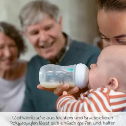 PP-Flasche Natural Response 260ml mit AirFree Ventil + Silikon-Sauger 1M+ - Sterne