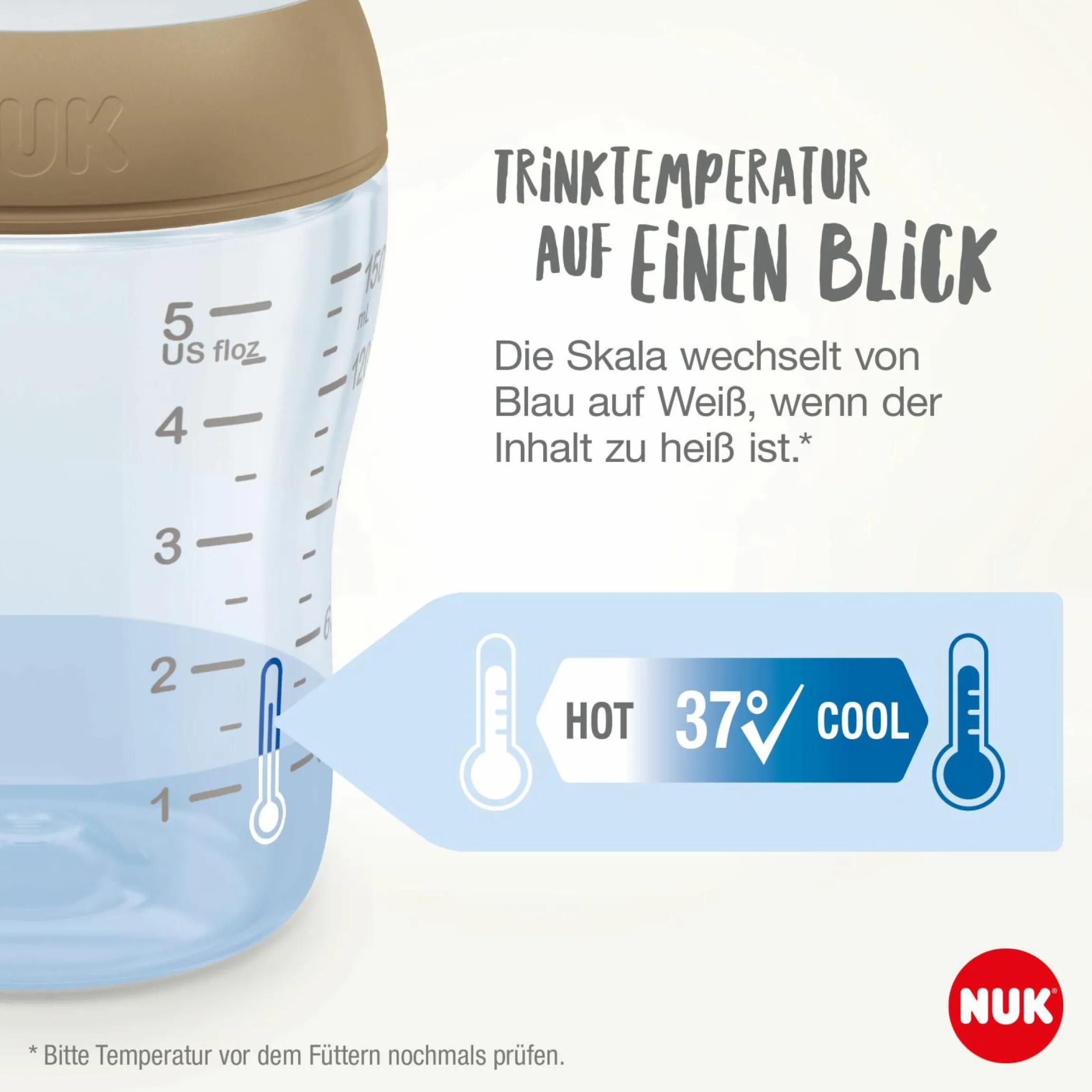 PP-Flasche Perfect Match 260 ml + Silikon-Sauger Gr. M - Zweige - Grau