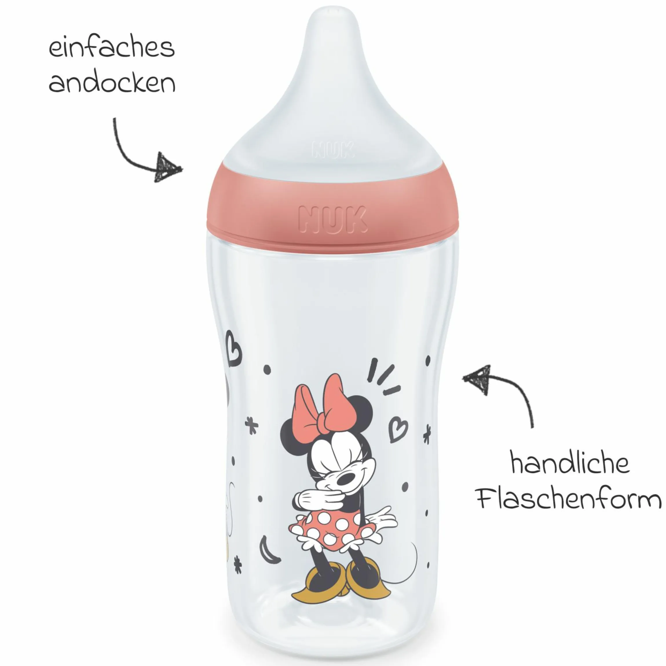PP-Flasche Perfect Match 260 ml + Silikon-Sauger Gr. M - Disney Minnie Mouse - Rot