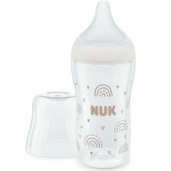 PP-Flasche Perfect Match 260 ml + Silikon-Sauger Gr. M - Regenbogen - Weiß