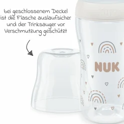 PP-Flasche Perfect Match 260 ml + Silikon-Sauger Gr. M - Regenbogen - Weiß