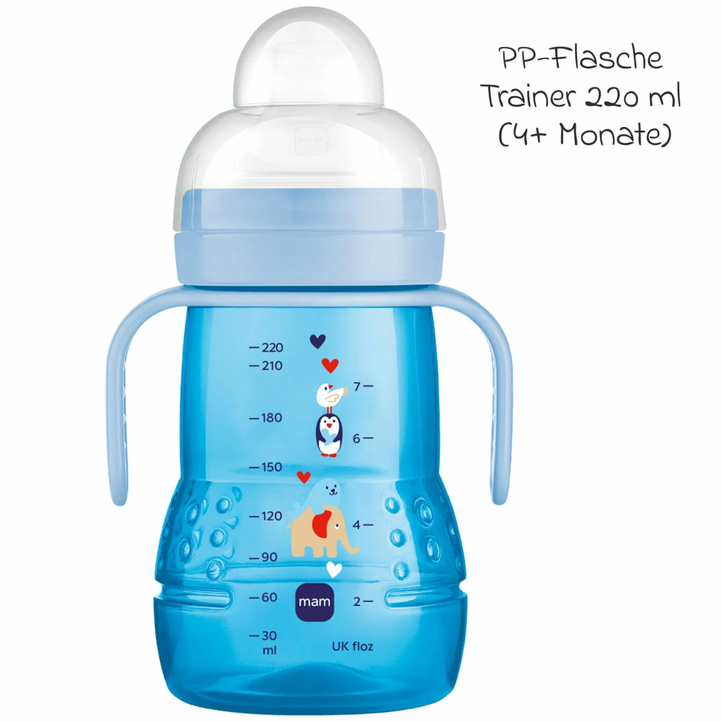 PP-Flasche Trainer + 220 ml - Blau