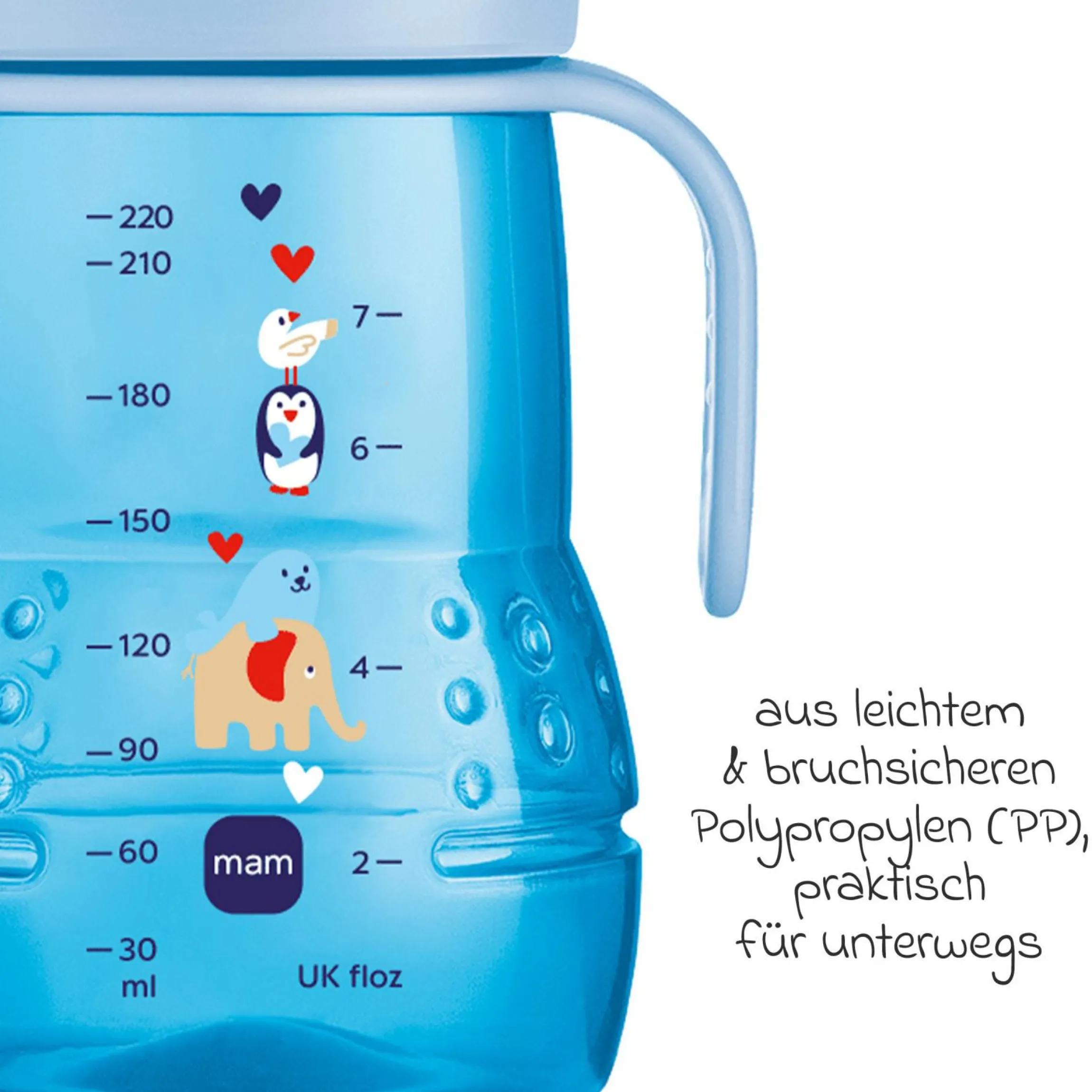 PP-Flasche Trainer + 220 ml - Blau