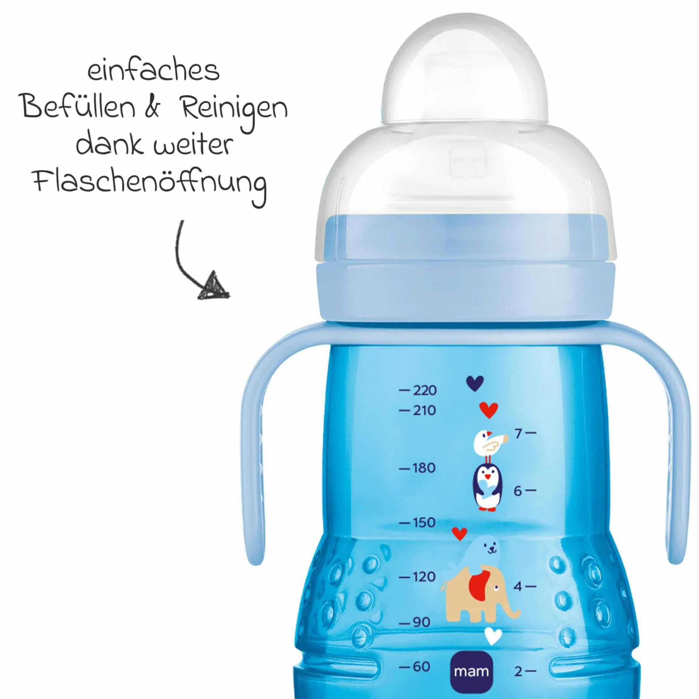 PP-Flasche Trainer + 220 ml - Blau