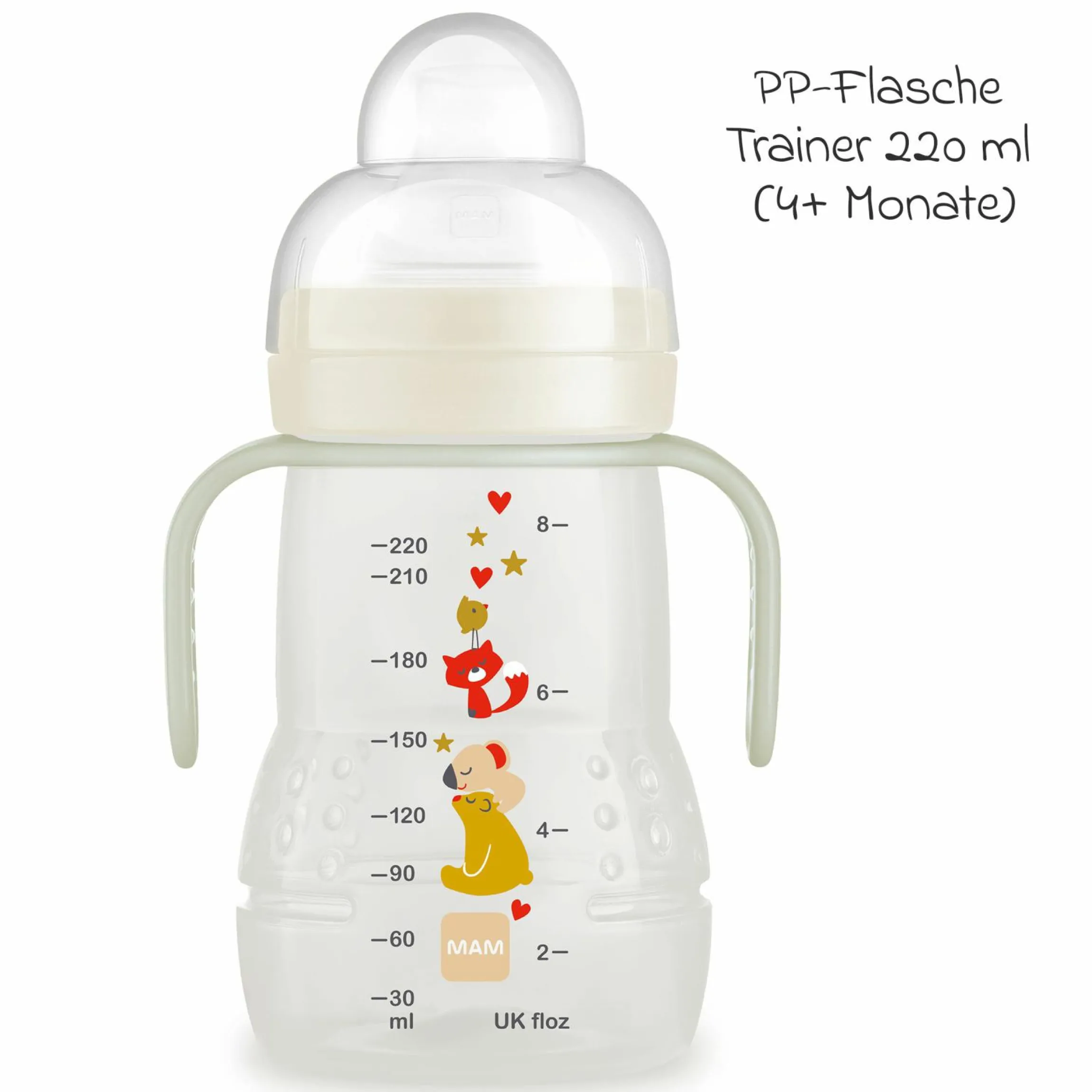 PP-Flasche Trainer + Night 220 ml - Beige