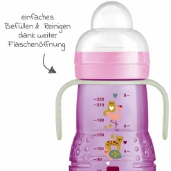 PP-Flasche Trainer + Night 220 ml - Lila & Rosa