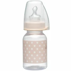 PP-Flasche Trendy 125 ml - Silikon Gr. 1 S - Punkte - Beige