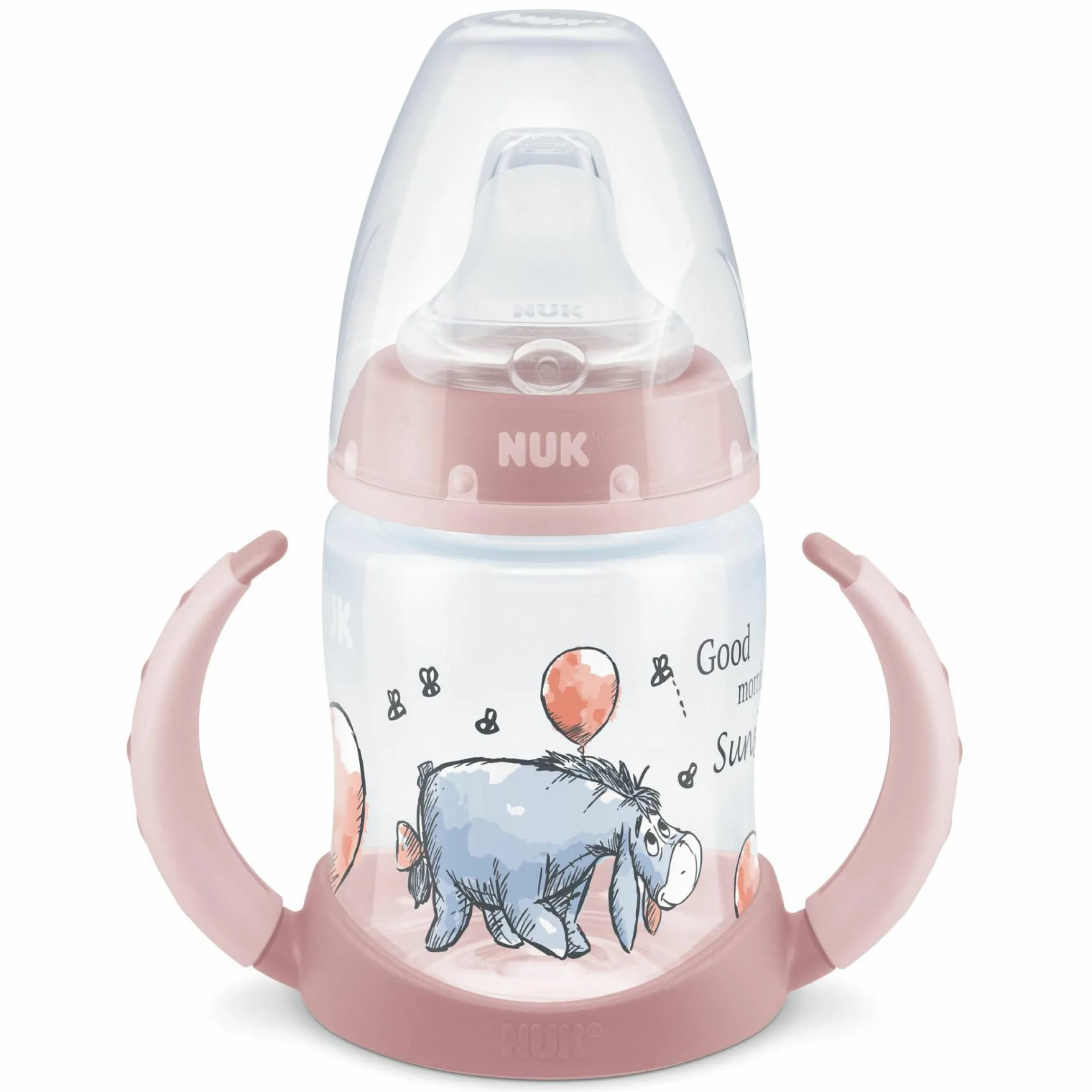 PP-Trinklernflasche First Choice Plus 150 ml + Silikon-Tülle - Temperature Control - Disney Winnie Pooh - Rosa