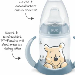 PP-Trinklernflasche First Choice Plus 150 ml + Silikon-Tülle - Temperature Control - Disney Winnie Pooh - Blau