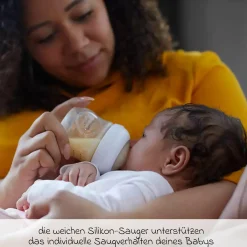 Premium Glas-Flaschen-Set Natural 11-tlg. - 6 Babyflaschen + Flaschenbürste + Milchpulverportionierer + 3 Spucktücher
