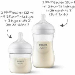 Premium PP-Flaschen-Set Natural 11-tlg. - 6 Babyflaschen + Flaschenbürste + Milchpulverportionierer + 3 Spucktücher