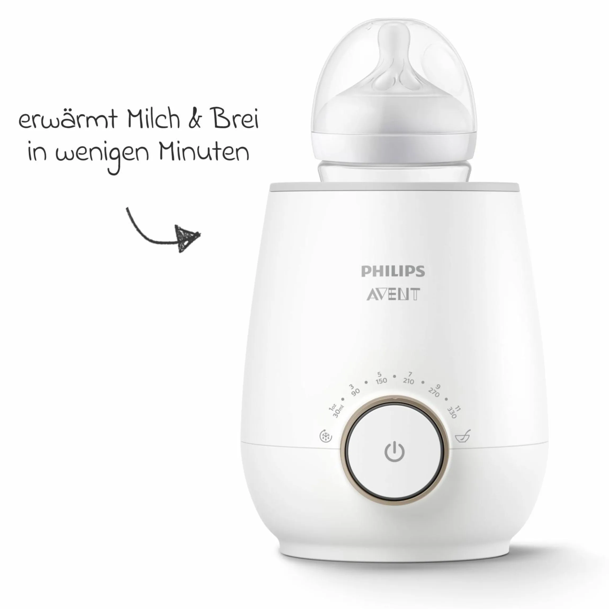 Premium Starter-Set PP Natural 9-tlg. - Babykostwärmer + 4x Babyflasche + 1x Flaschenbürste + 3x Spucktuch