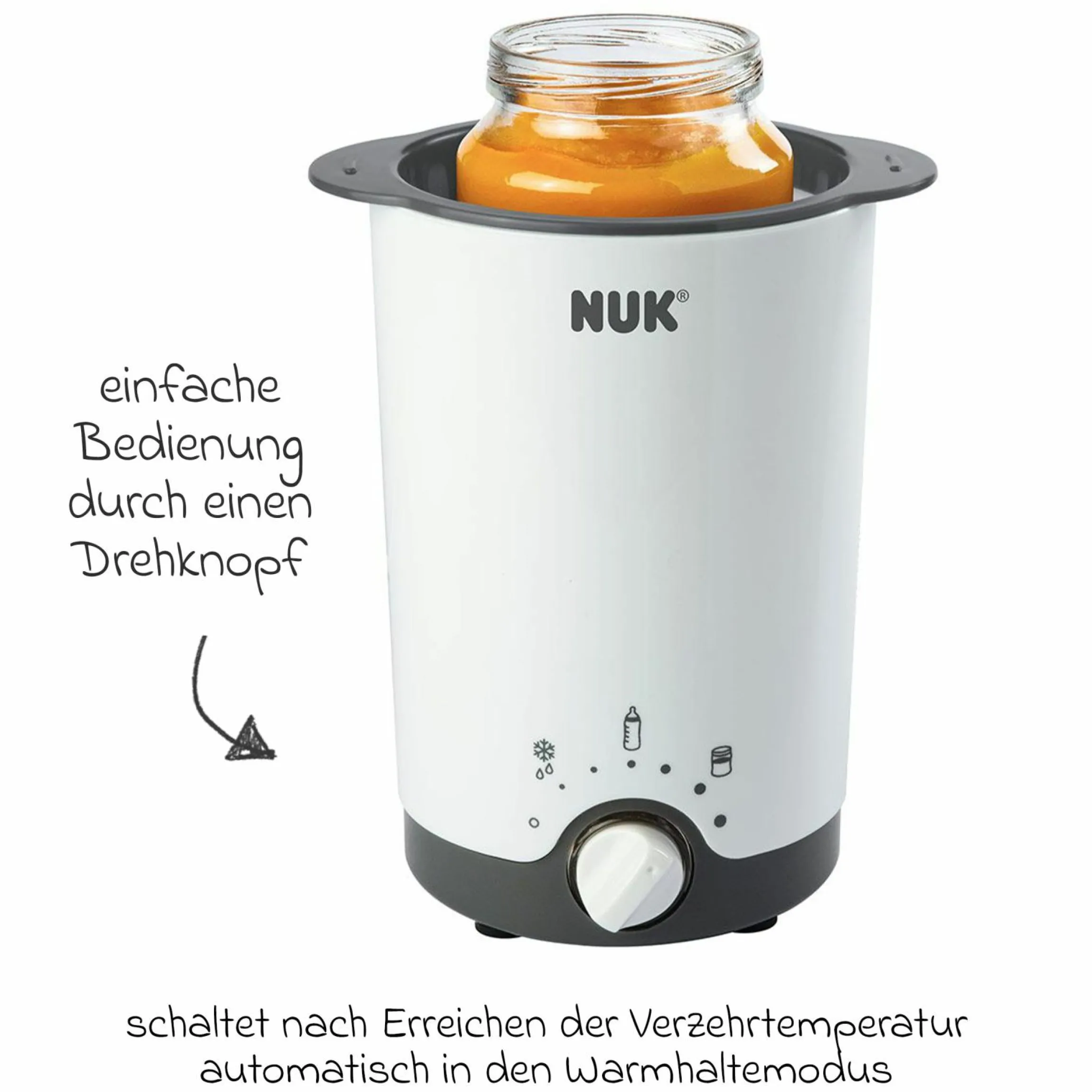 Premium Starter-Set 9-tlg. - Babykostwärmer + 4 Glas-Flaschen Perfect Match + 1 Flaschenbürste + 3 Spucktücher - Regenbogen - Weiß