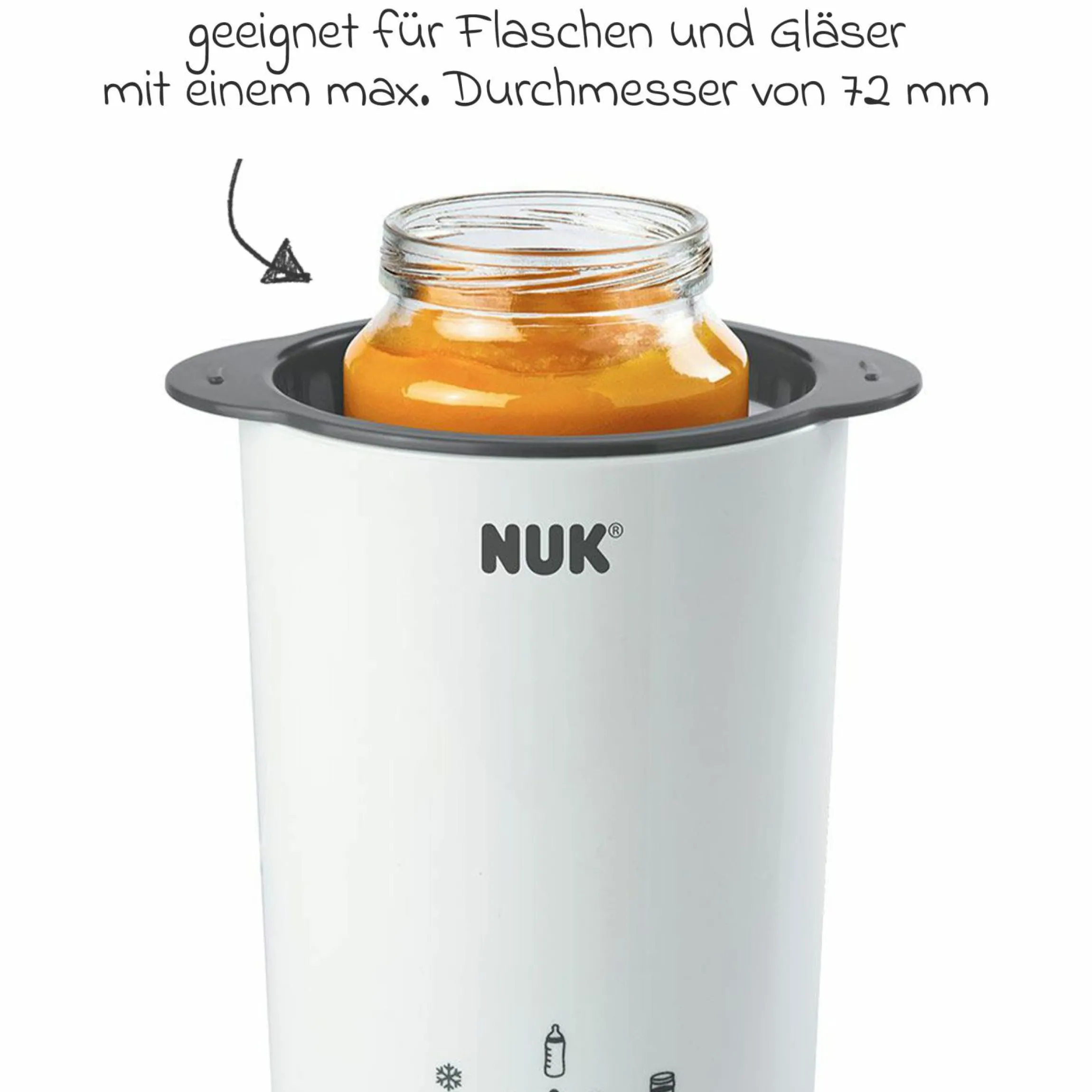 Premium Starter-Set 9-tlg. - Babykostwärmer + 4 Glas-Flaschen Perfect Match + 1 Flaschenbürste + 3 Spucktücher - Regenbogen - Weiß