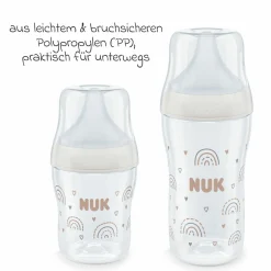 Premium Starter-Set 10-tlg. - Dampfsterilisator Vario Express + 6 PP-Flaschen Perfect Match + 3 Spucktücher - Regenbogen - Weiß