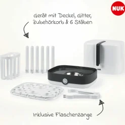 Premium Starter-Set 11-tlg. - Dampfsterilisator Vario Express + 6 Glas-Flaschen Perfect Match + 3 Spucktücher - Regenbogen - Weiß