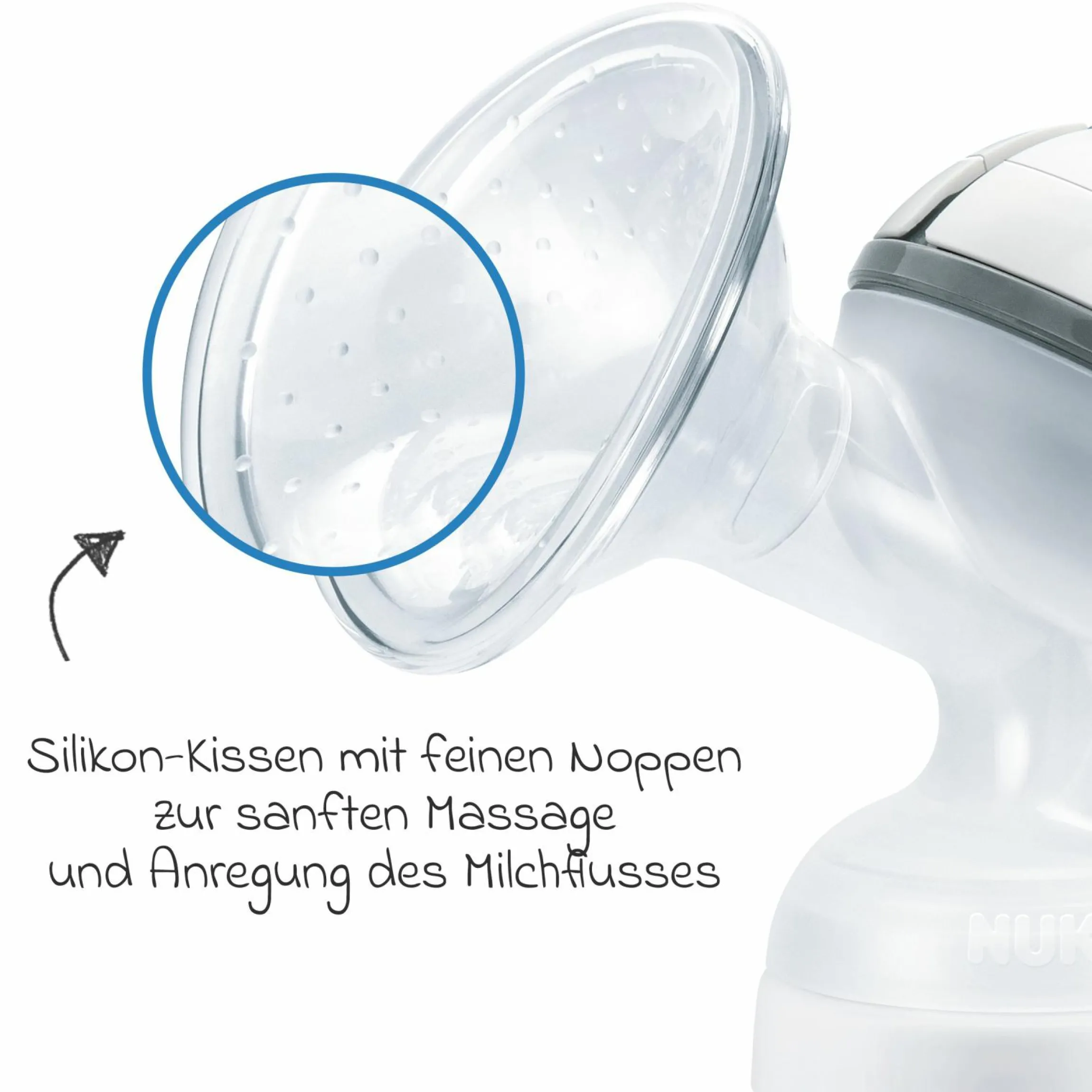 Premium Still-Set Basic 8-tlg. - Handmilchpumpe + 4 Glas-Flaschen Perfect Match + 3 Spucktücher - Regenbogen - Weiß