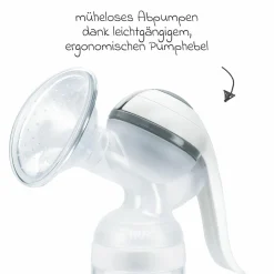 Premium Still-Set Basic 8-tlg. - Handmilchpumpe + 4 Glas-Flaschen Perfect Match + 3 Spucktücher - Regenbogen - Weiß