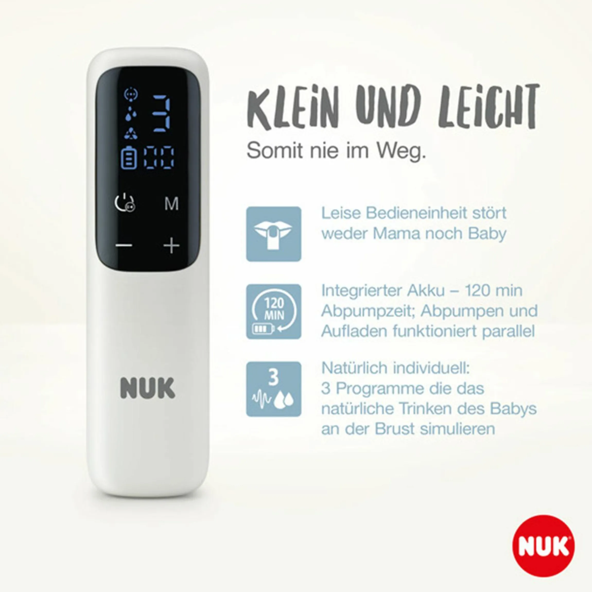 Premium Still-Set Deluxe 68-tlg. - elektr. Milchpumpe Soft&Easy + 4 Glas-Flaschen Perfect Match + 60 Stilleinlagen + 3 Spucktücher - Regenbogen - Weiß
