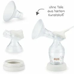 Premium Still-Set Deluxe 68-tlg. - elektr. Milchpumpe Soft&Easy + 4 Glas-Flaschen Perfect Match + 60 Stilleinlagen + 3 Spucktücher - Regenbogen - Weiß