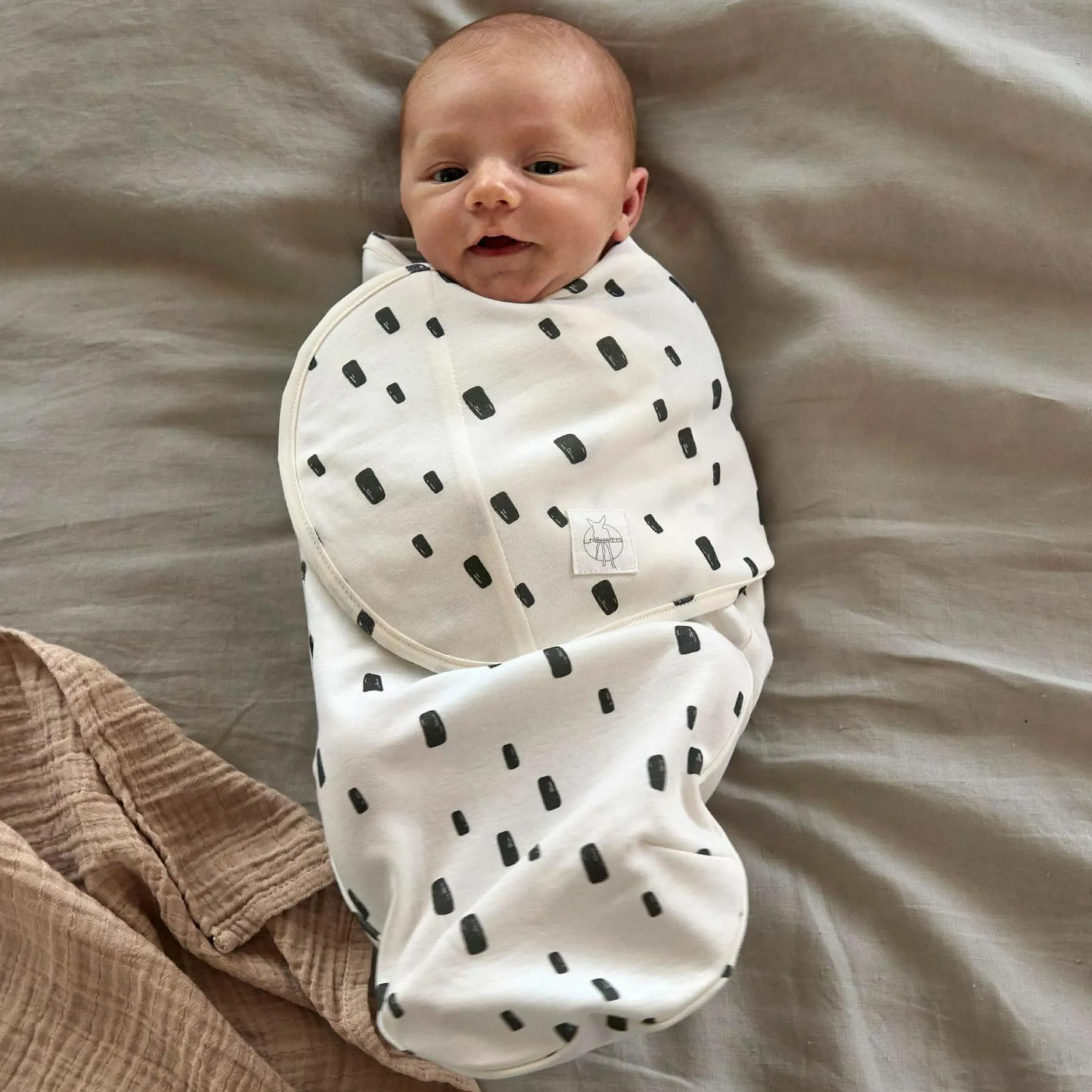 Pucksack Cozy Swaddle Bag GOTS - Bricks - Milky