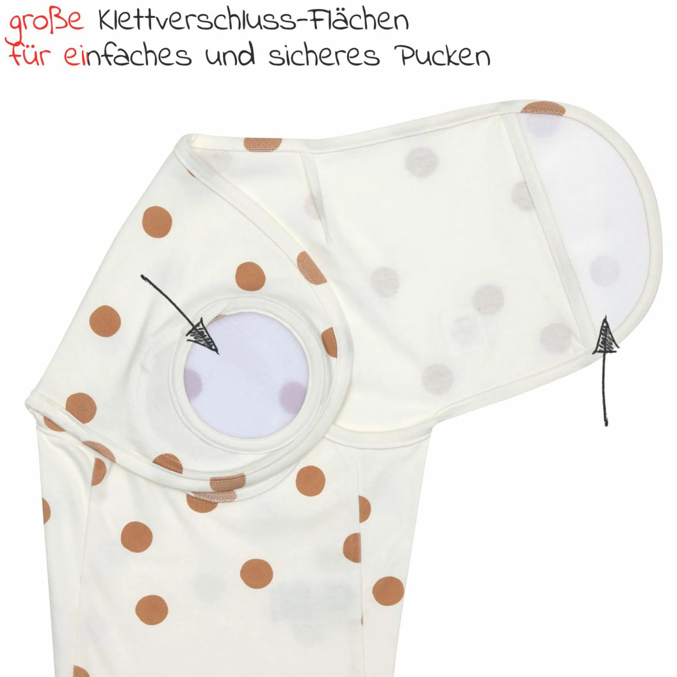 Pucksack Cozy Swaddle Bag GOTS - Big Dots - Milky