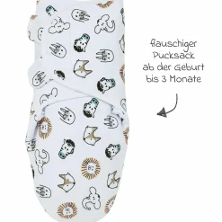 Pucksack wattiert - Animals - Gr. 0-3 Monate