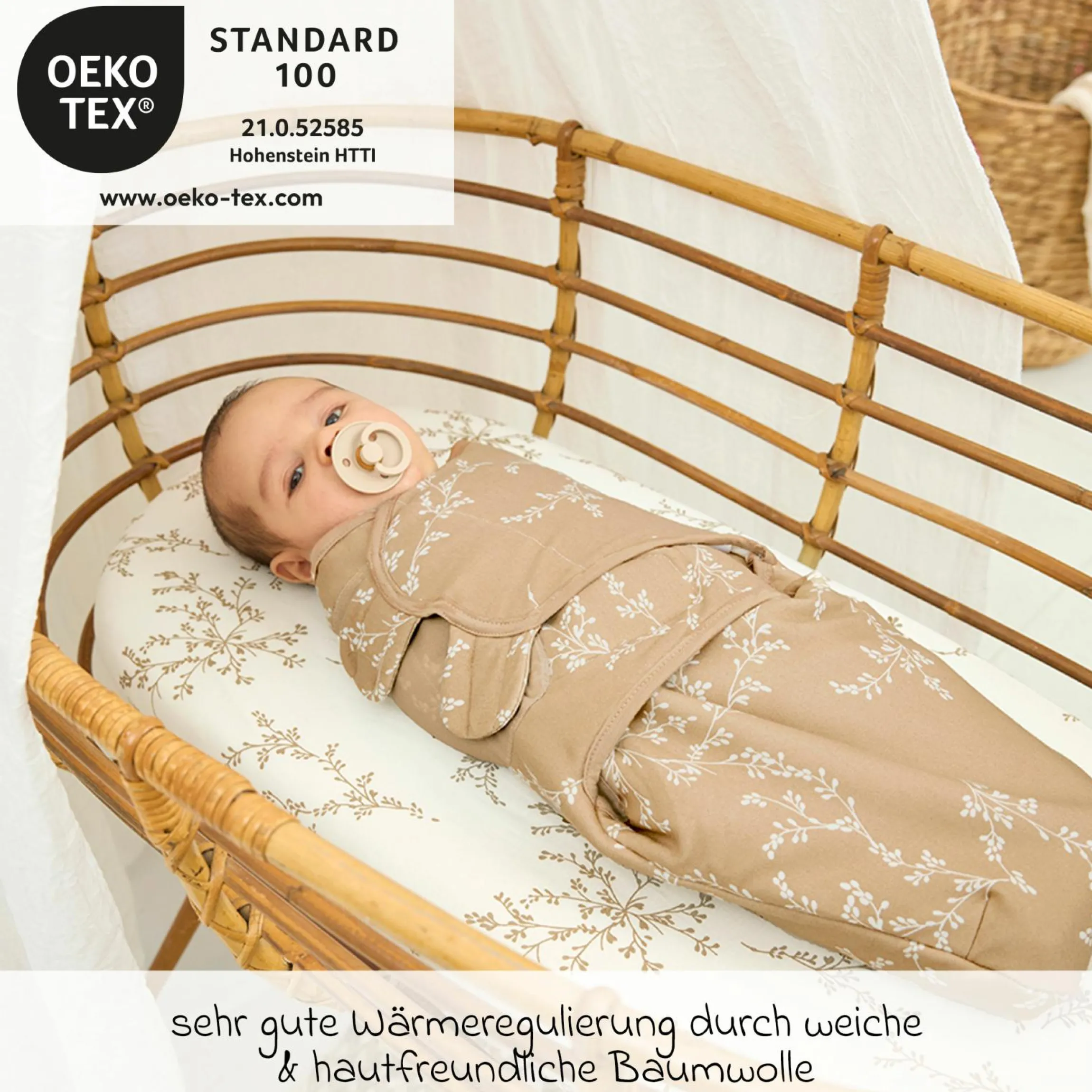 Pucksack wattiert - Branches - Sand - Gr. 0-3 Monate