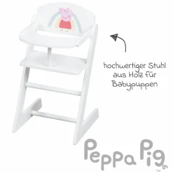 Puppenhochstuhl mit Essbrett - Peppa Pig - Weiß